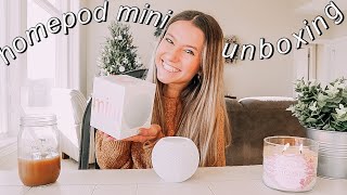 Apple HomePod Mini UNBOXING + SETUP! | testing siri commands + connecting 2 homepods! *satisfying*