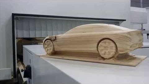 5 Axis Machining Solid Timber Car