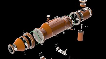 Boiler, Shell and Tube Heat Exchanger,  Converted Natural Gas Cooler (SolidWorks, )