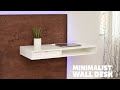 DIY floating wall desk with a hidden compartment