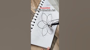 Easy Geometrical Flower Mandala Art🌷🫧#shorts #shortvideo #mandala