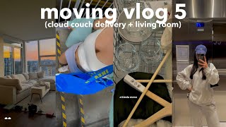 MOVING VLOG 5: cloud couch dupe + apartment ikea finds + living room decor 📦