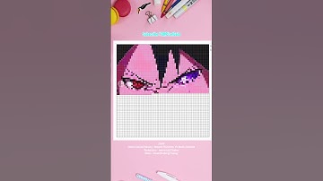 Pixel Art Idea : Uchiha Sasuke Naruto | with Video Guide | Timelapse