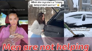 Strong and Independent Woman Crying as Fails to deal with SNOW