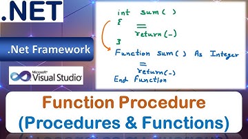 Function Procedure | With Return Type | With & Without Arguments | Procedures & Functions | VB.Net