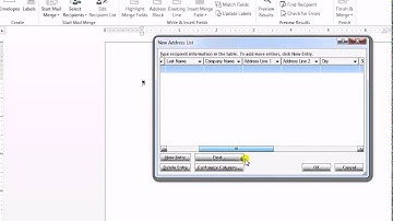 Mail Merge - Create a new Data Source