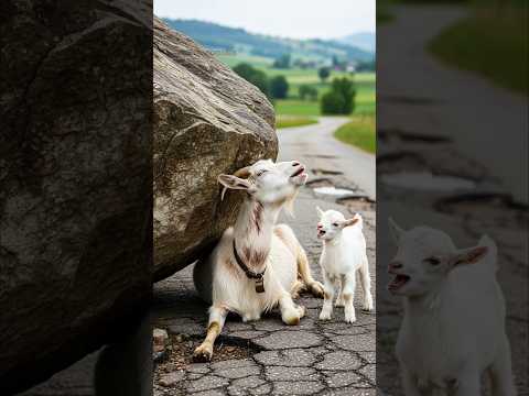 Hero Baby Goat Saves Her Mother Goat From A Deadly Landslide! #humanity #goat #animals #rescue
