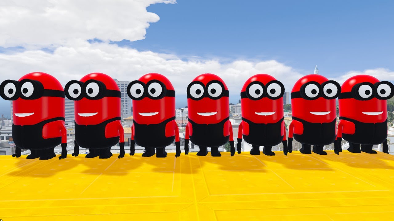 GTA 5 Epic Ragdolls RED SPIDERMAN VS RED MINION VS GREEN MINIONEuphoria Physics & Funny Fails 06