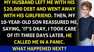 My husband left with his girlfriend, leaving me with $20,000 in debt. Then, my 10-year-old son said!