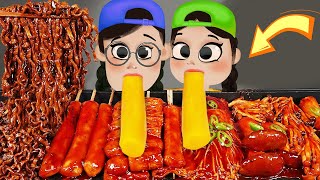DONA 도나 animation | Black Noodle TTeokbokki Mukbang