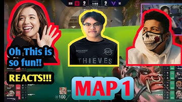 POKIMANE , Myth And Dicey Reacts to  SEN  Vs  V1!! Grand Finals!! MAP 1!!
