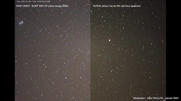 Deep Sky real time treatment - Comparison RAW video and Jetson Xavier NX treatment (Python & CUDA)