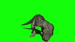 Green Screen T-Rex 2 / T-Rex feeding / biting / attacking /roaring