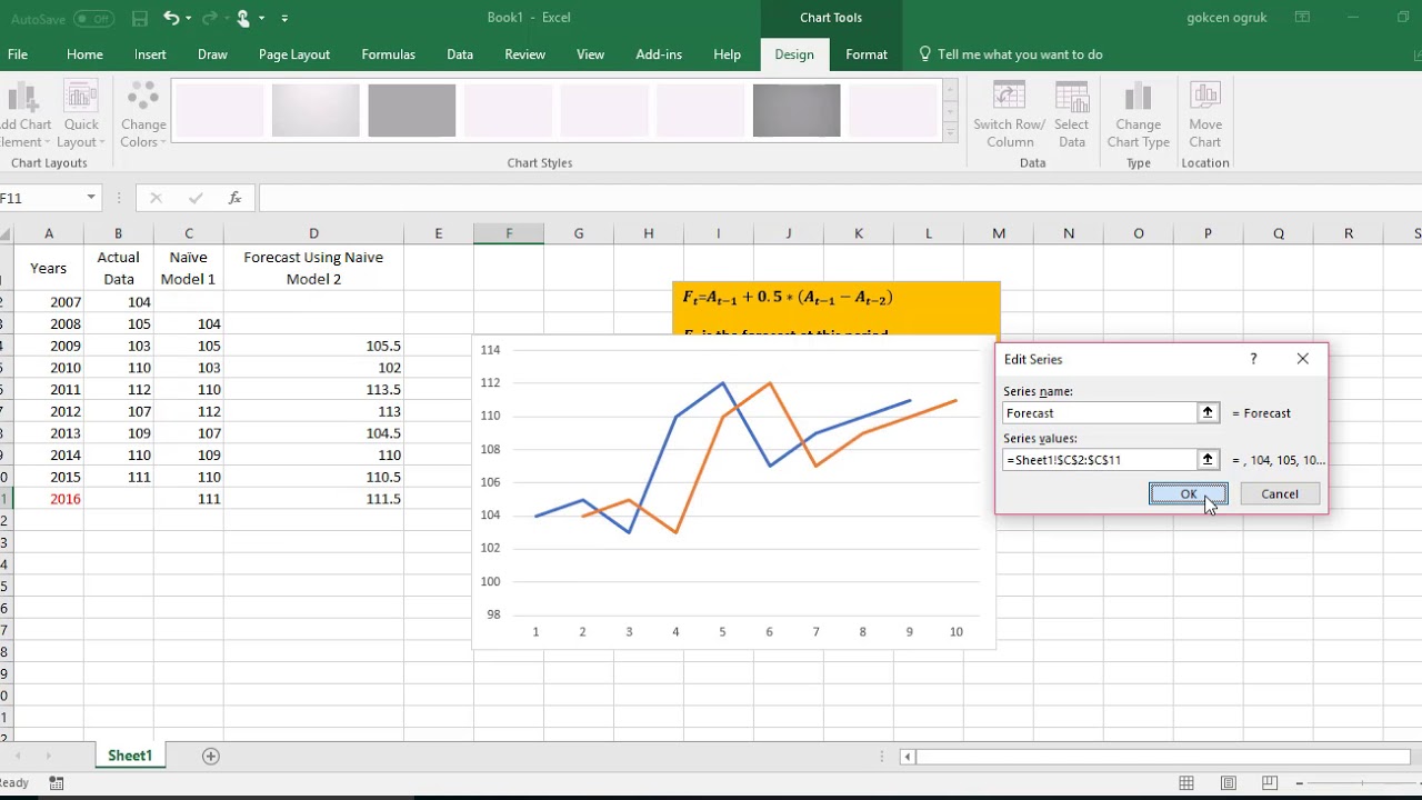 Creating A Line Chart In Excel 2016