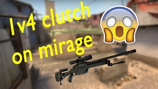 CS:GO | 1v4 CLUTCH ON MIRAGE (with scout)
