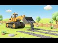 Loader 🚜 Pushes 3 Gravel Lines 🪨 | Counting Song | Nursery Rhymes &amp; Kids Songs