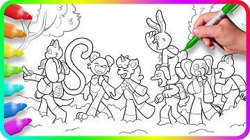 Coloring Pages SMILING CRITTERS - Journey / Satisfying Coloring Poppy Playtime Chapter 3 characters