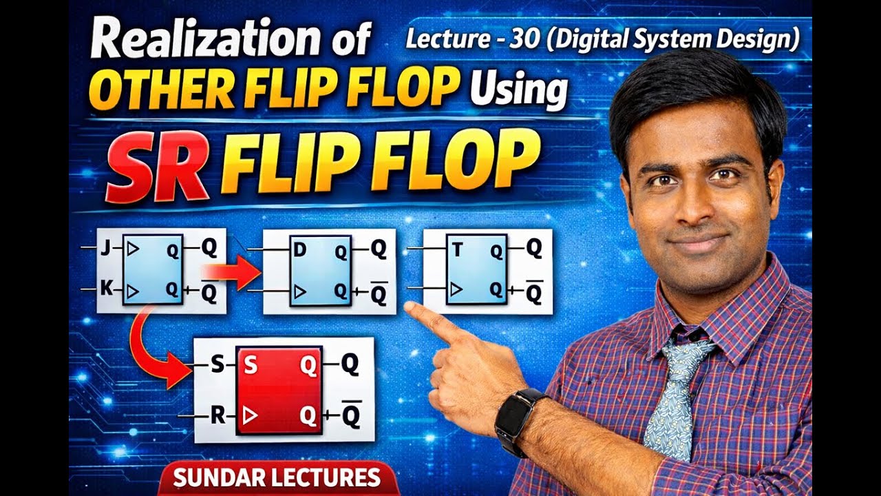 Realization of Other Flip Flop using SR Flip Flop - Lecture - 30 - YouTube