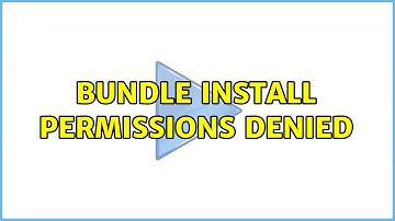 Ubuntu: bundle install permissions denied