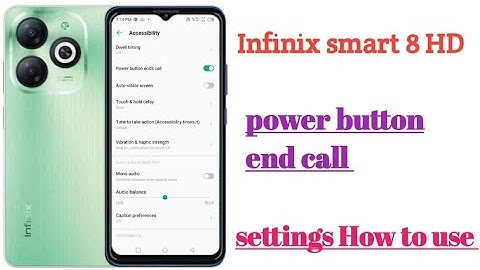 Infinix smart 8hd power button end call settings hidden features || How to use