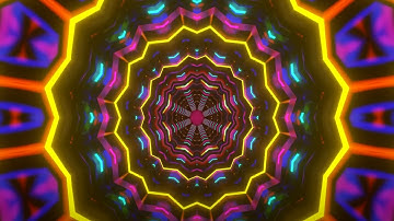 10 hours Colorful disco texture circle tunnel background loop - 4k animation