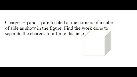 13 | Charges +q and -q are located at the corners of a cube of side as show in the figure. Find the