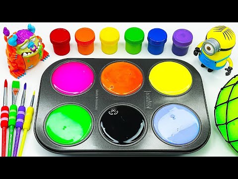 Satisfying Video l How to Make Rainbow Lollipop Slime with Stress Balls Cutting ASMR