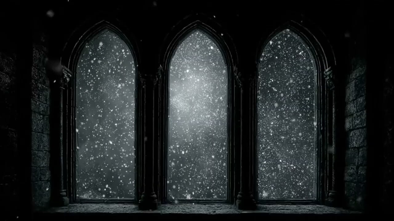 Cozy Winter Cabin Night ❄️ Fireplace Crackling & Snowfall Ambience for Sleep