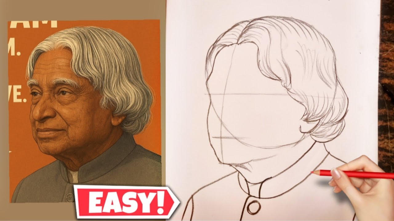 Dr. APJ Abdul Kalam Drawing | How to draw Dr APJ Abdul Kalam Drawing ...