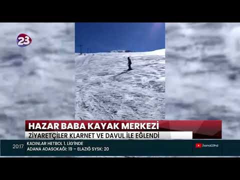 HAZAR BABA KAYAK MERKEZİ SÖMESTR TATİLİNİN SON GÜNÜNDE DOLDU TAŞTI