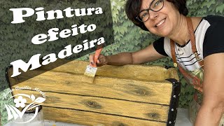 DIY - COMO PINTAR VASO DE CIMENTO IMITANDO MADEIRA: MUITO FÁCIL