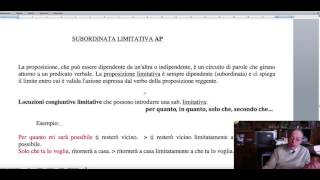 Congiunzione Limitativa, Complemento Di Limitazione, Subordinata Limitativa. Italianolatino
