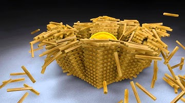 3d animation : destorying wood tower - pandaneo