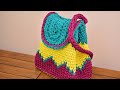 How to crochet super easy t-shirt yarn backpack