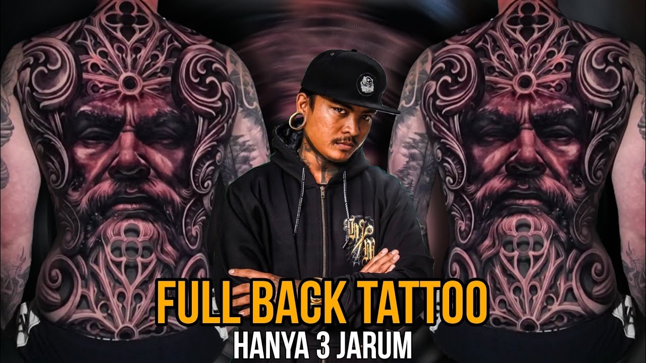 Full Back Tattoo Hanya 3 Jarum