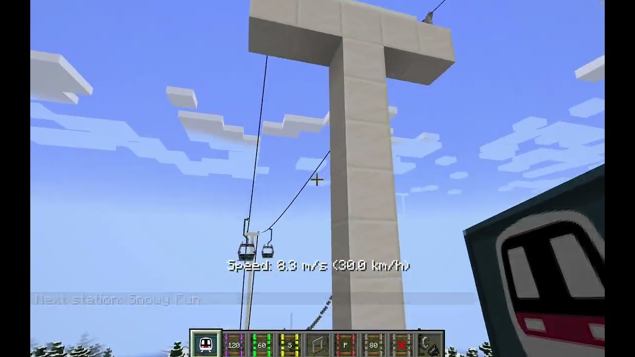 Minecraft: Snowy Hill Line + Snowy Fun Theme Park Rollercoaster Attraction with MTR Mod