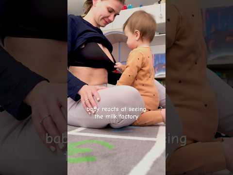 Cutest Baby Reaction At Seeing Milk Source Baby Reaction Reactionvideo Cute Breastfeeding