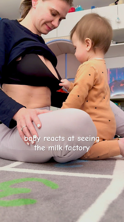 Cutest baby reaction at seeing milk source #baby #reaction #reactionvideo  #cute #breastfeeding