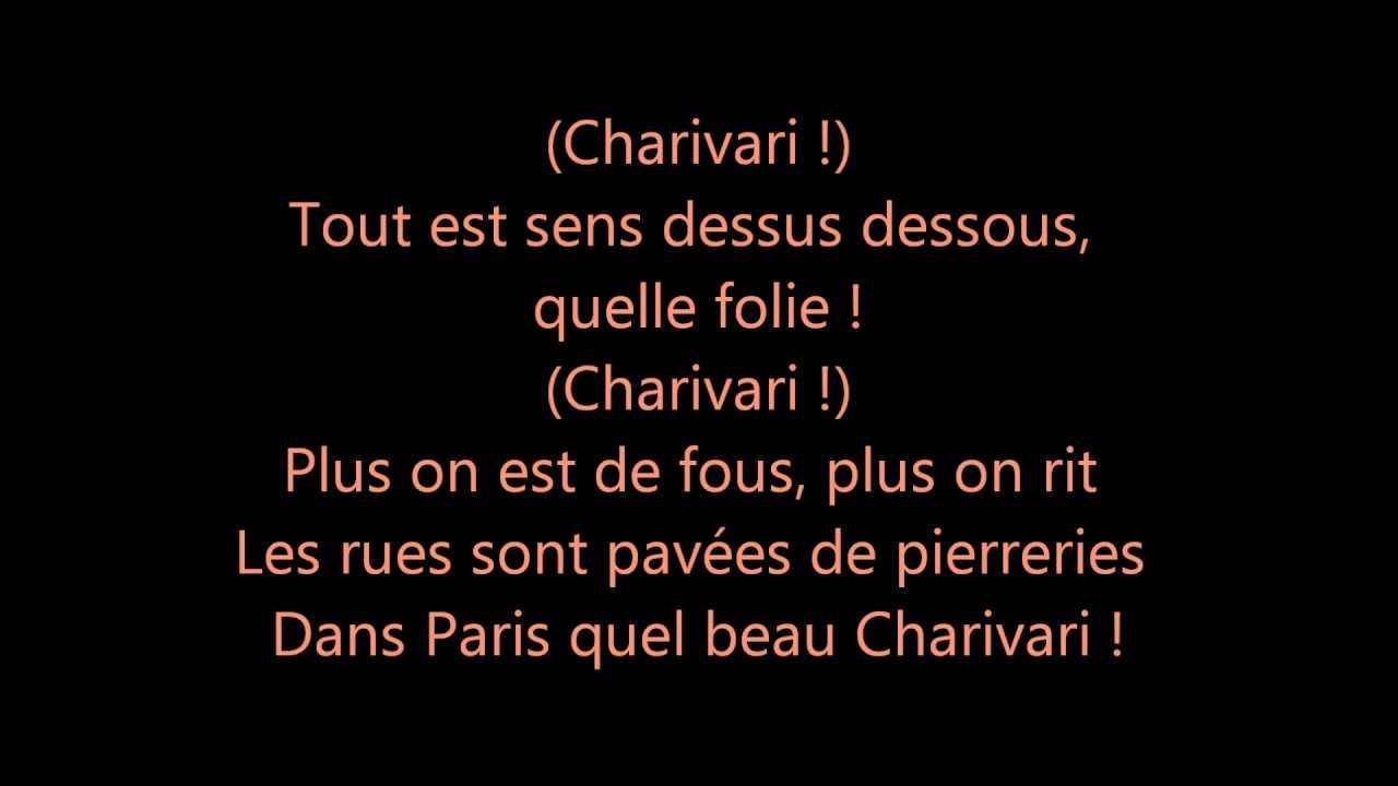 Le Bossu de Notre-Dame - Charivari - Paroles