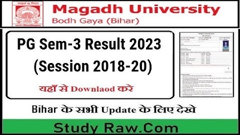 Magadh University PG 2018 20 3rd Semester Result Download Link