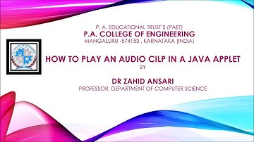Java Applet Part-8 How to Play an Audio Clip in an Applet