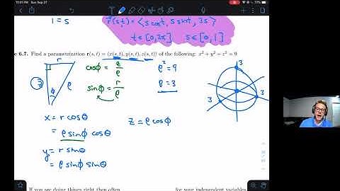 Parametrization of Surfaces Preclass Video -- MTH 234
