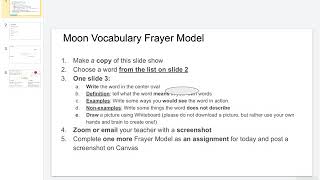 Frayer Model Instructions
