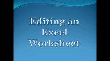 Computer Science - Class 7 - Editing And Excel Worksheet.