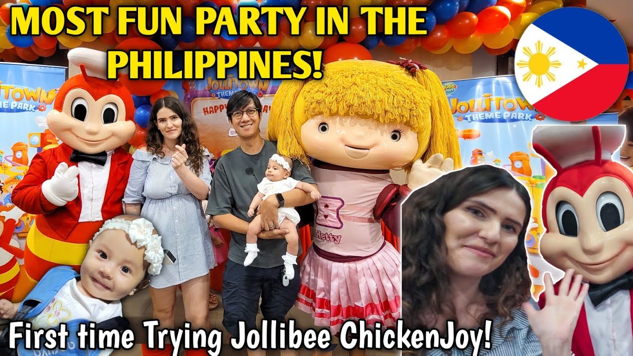 WE GOT INVITED TO A FILIPINO PARTY! + My First Time Trying Jollibee Food!