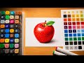 Relaxing Apple Drawing with Markers 🍎✨ ,ASMR. #shorts #drawing #appledrawing #coloring #art