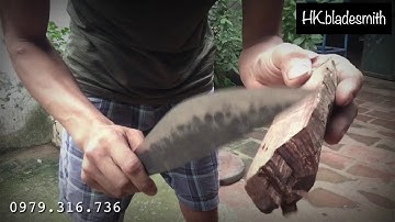 Test Dao Mèo chặt khúc gỗ Cẩm Chỉ và Cái Kết.