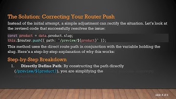 Solving the Issue: Vuex Router Push with Parameters Not Working