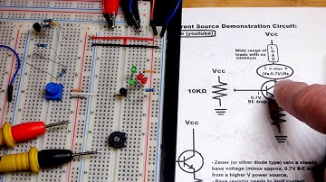 Electronics current source circuit setting an almost exact load current using an NPN BJT 2N3904 sink