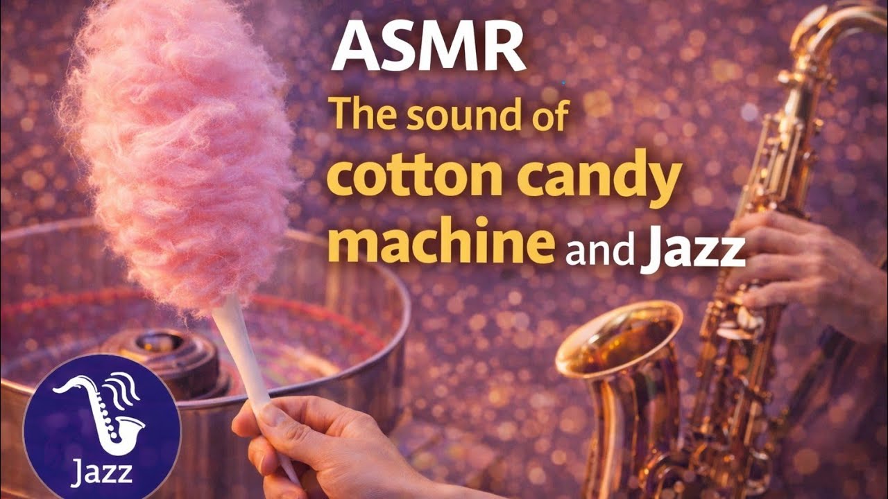 ASMR The sound of cotton candy machine and jazz